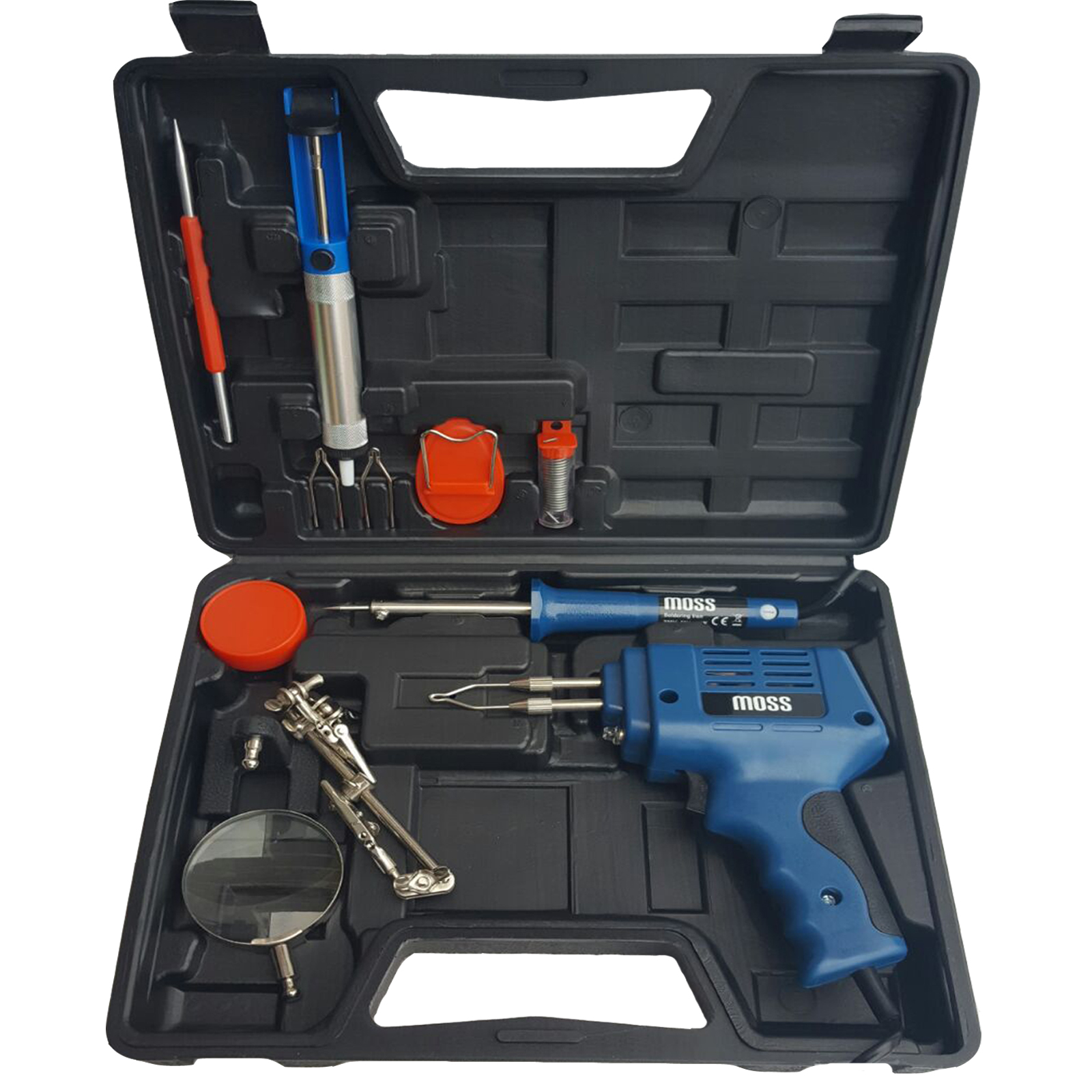 100W 10pc Kit with Electric Soldering Iron Solder Gun Stand Magnifier