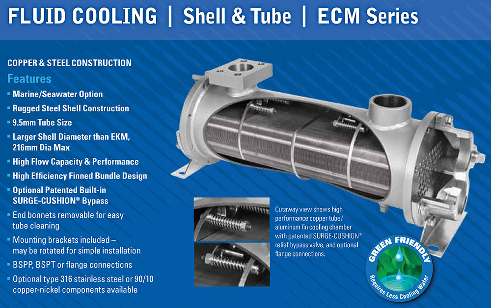 Shell & Tube Cooler Watercooled oil cooler Universal Coolers