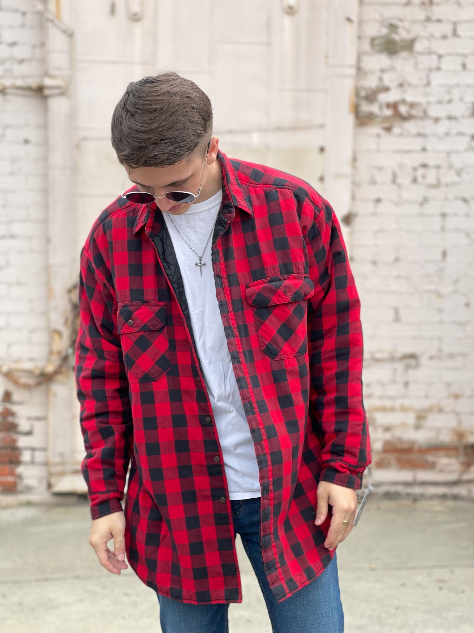 Street Style Red Flannel Outfit Men atelieryuwa.ciao.jp