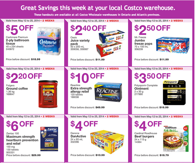 Costco Canada Weekly Instant Handouts Coupons Ontario & Atlantic