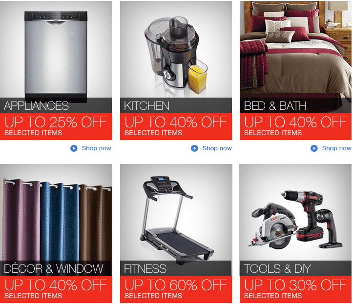 Sears Canada Offers Save Up To 40 On Selected items & Up To 45 Off