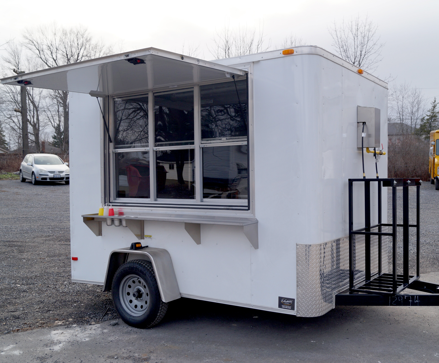 Stand in hot dog cart