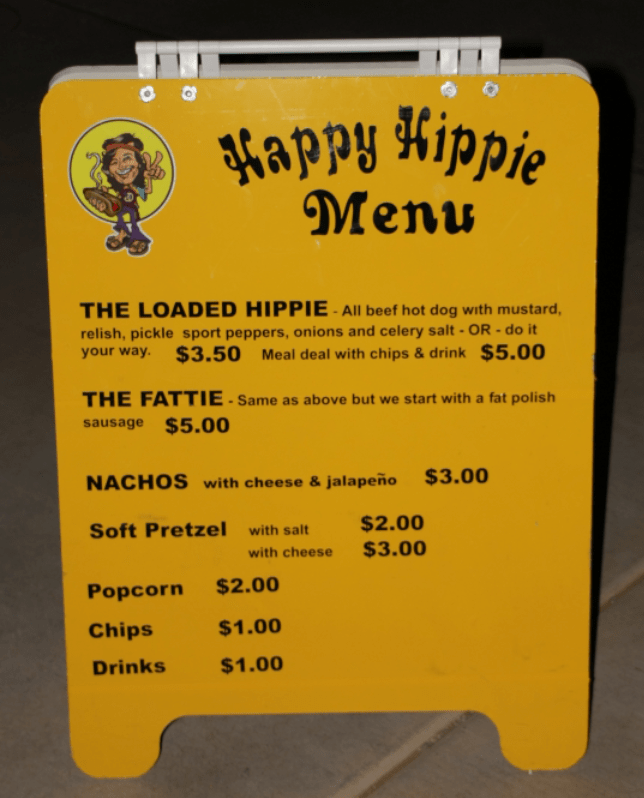 Happy Hippie Hot Dogs Hot Dog Cart