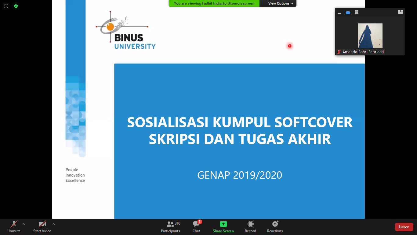 Sosialisasi Pengumpulan Skripsi Via Online 2020