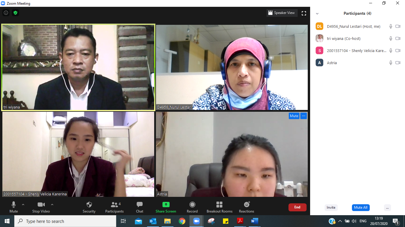 Selamat Menempuh Sidang Online Bagi Hotel Management B2020