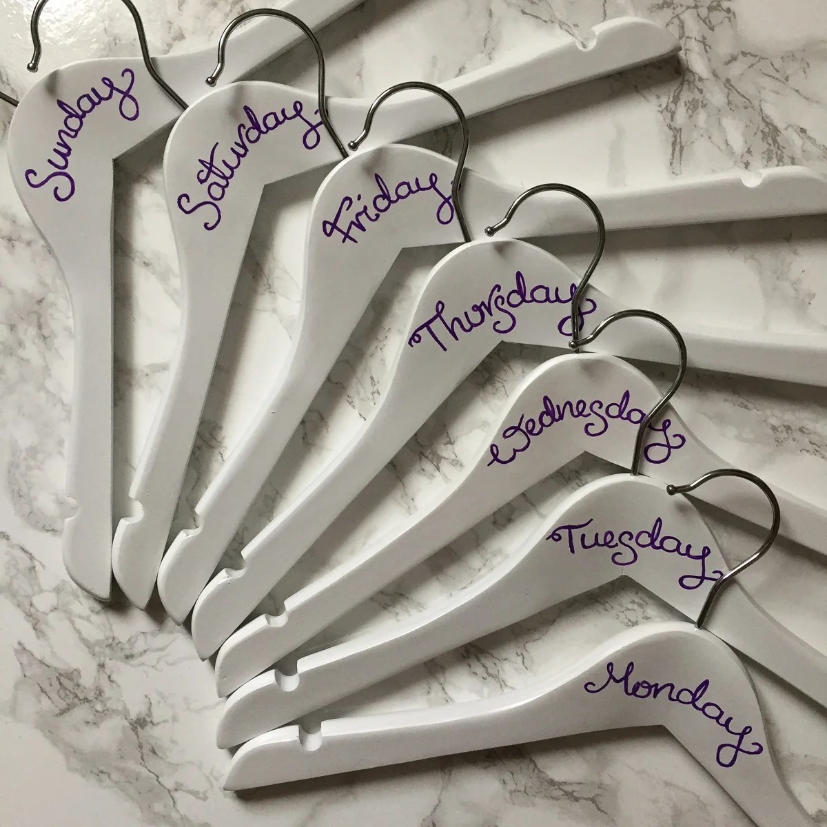 Child’s days of the week hangers set of 7 Hot Fresh Bright by