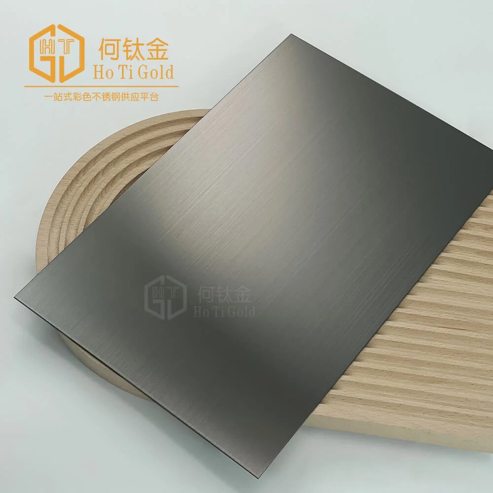 Hairline Pvd Black stainless steel sheet HOTIGOLD