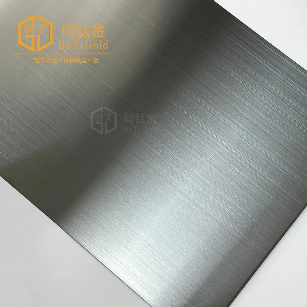 Hairline Pvd Black stainless steel sheet HOTIGOLD