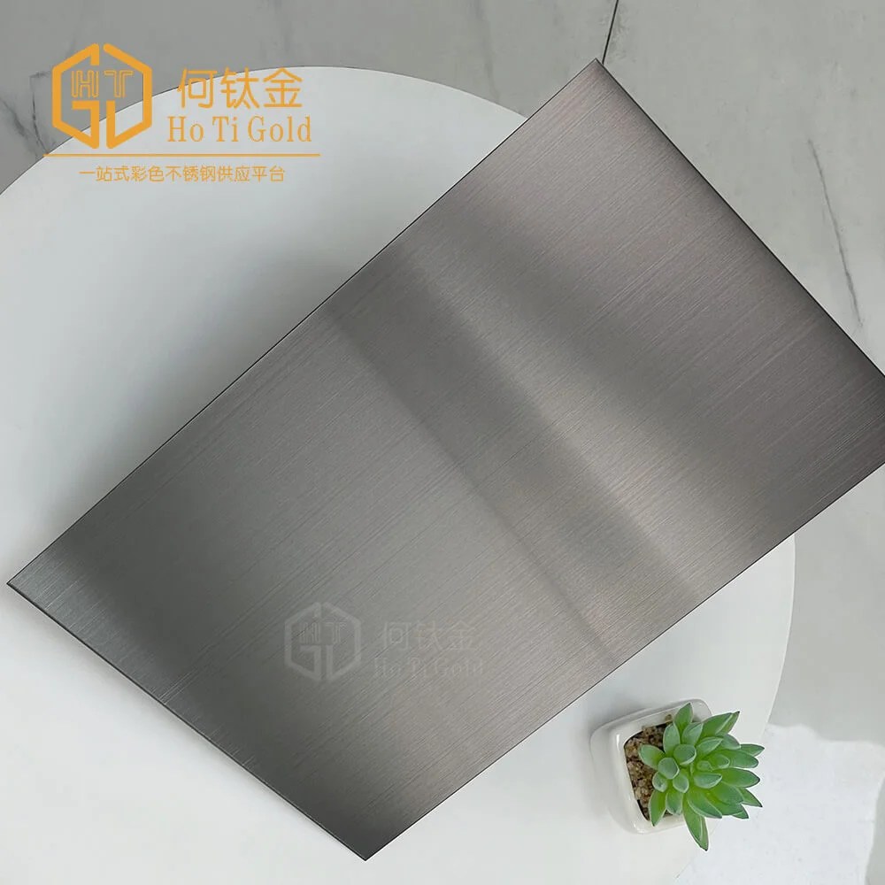 Hairline Pvd Black stainless steel sheet HOTIGOLD
