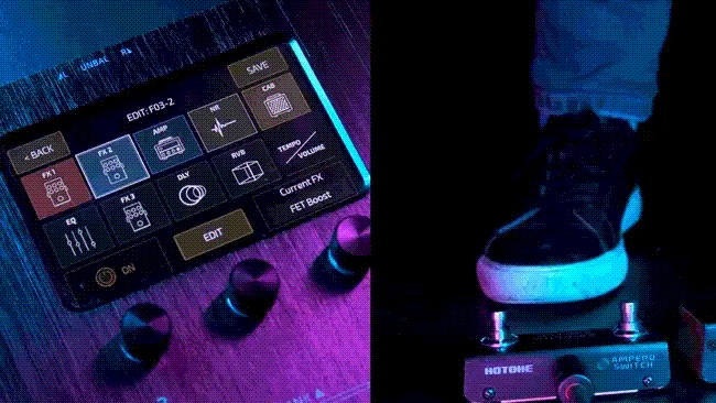 Hotone Ampero Control EC-4 – 4-Footswitch Bluetooth/USB MIDI Controller