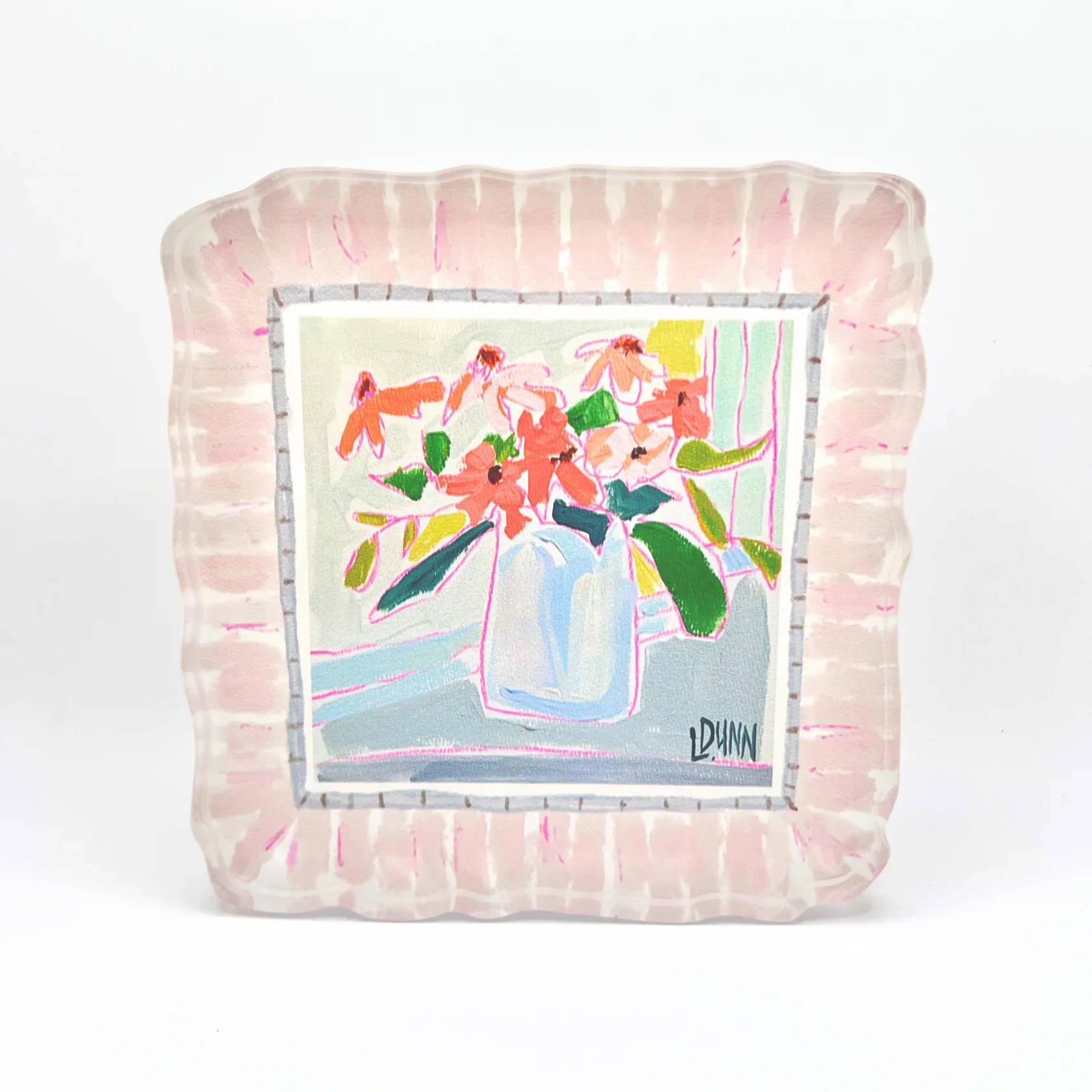Lauren Dunn Coral Pop Acrylic Block Hot Pink Brentwood