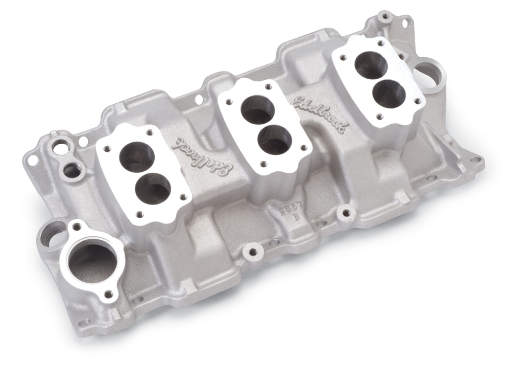 Edelbrock 5419 C357B 3Deuce Intake Manifold Standard Heads Hot Rod