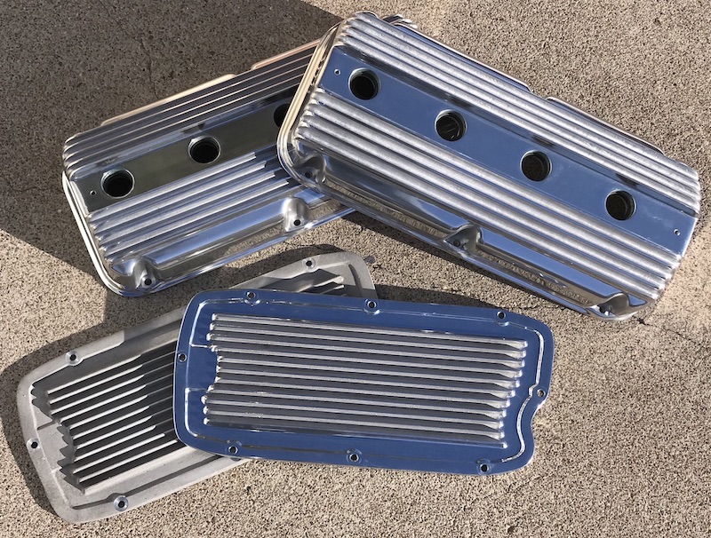 EARLY CHRYSLER HEMI Valve Covers with 2 Valley Covers Set Hot Rod