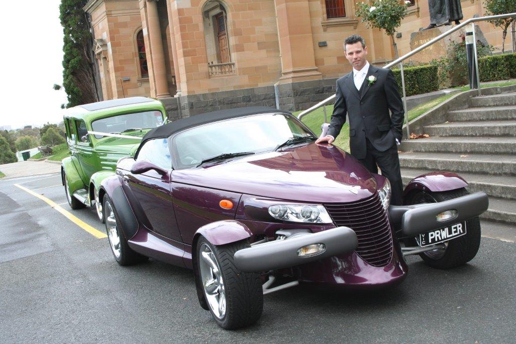 Purple Plymouth Prowler Hot Rod Hire Modern Classic Wedding Car Hire