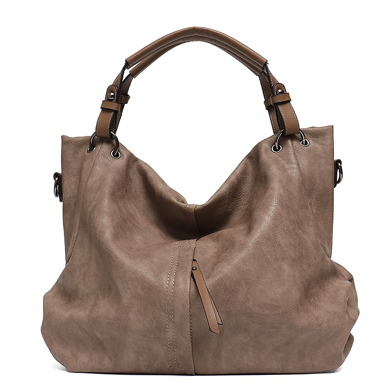 Casual Large Vegan Leather Soft Tote Handbag Hotter Handbags