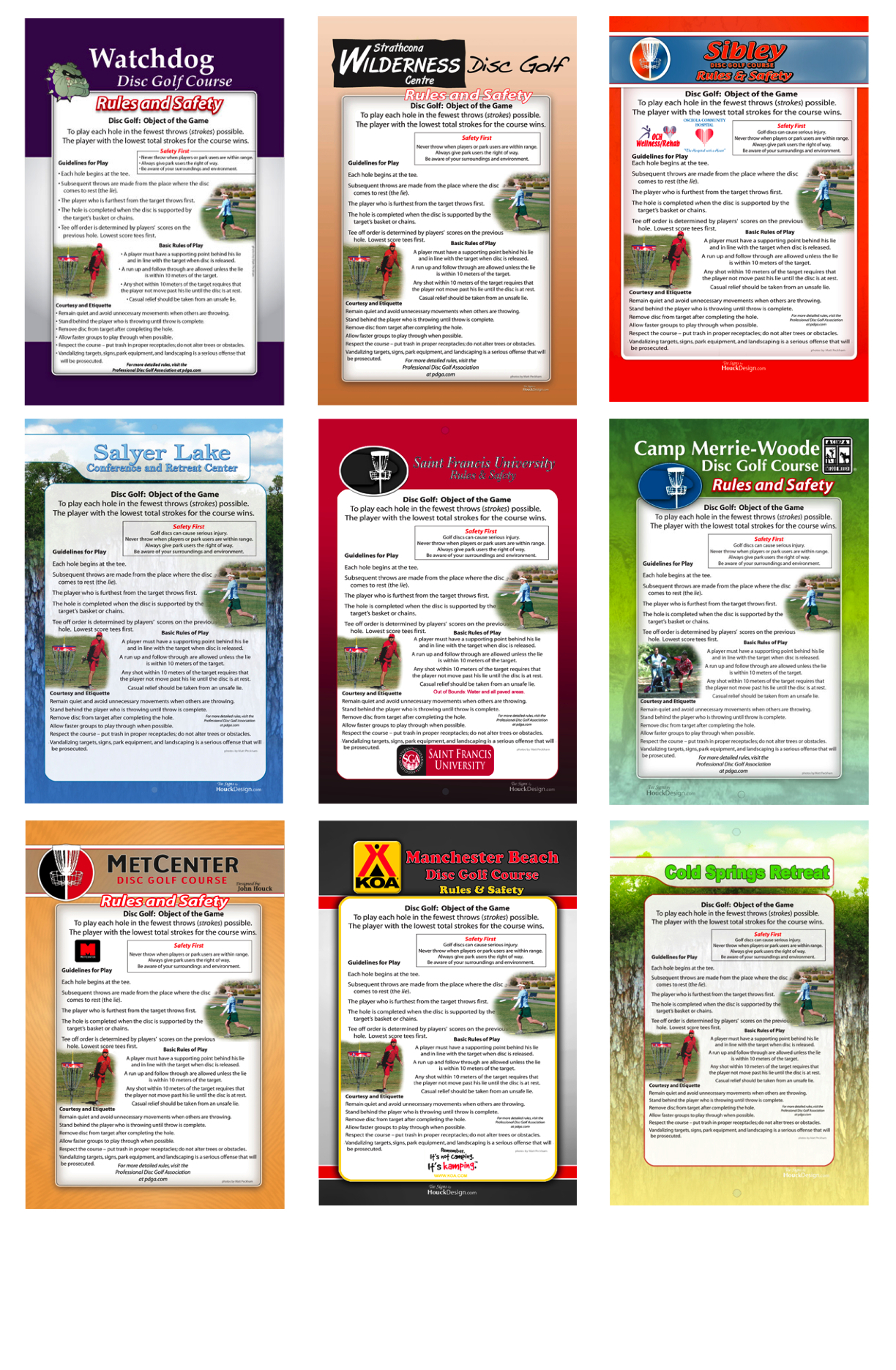 Disc Golf Tee Signs Rules & Safety Signs