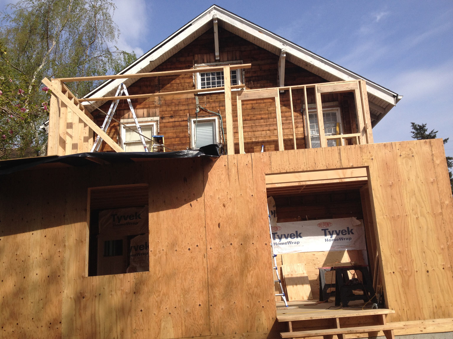 Framing second story walls Hammering the Nail Home