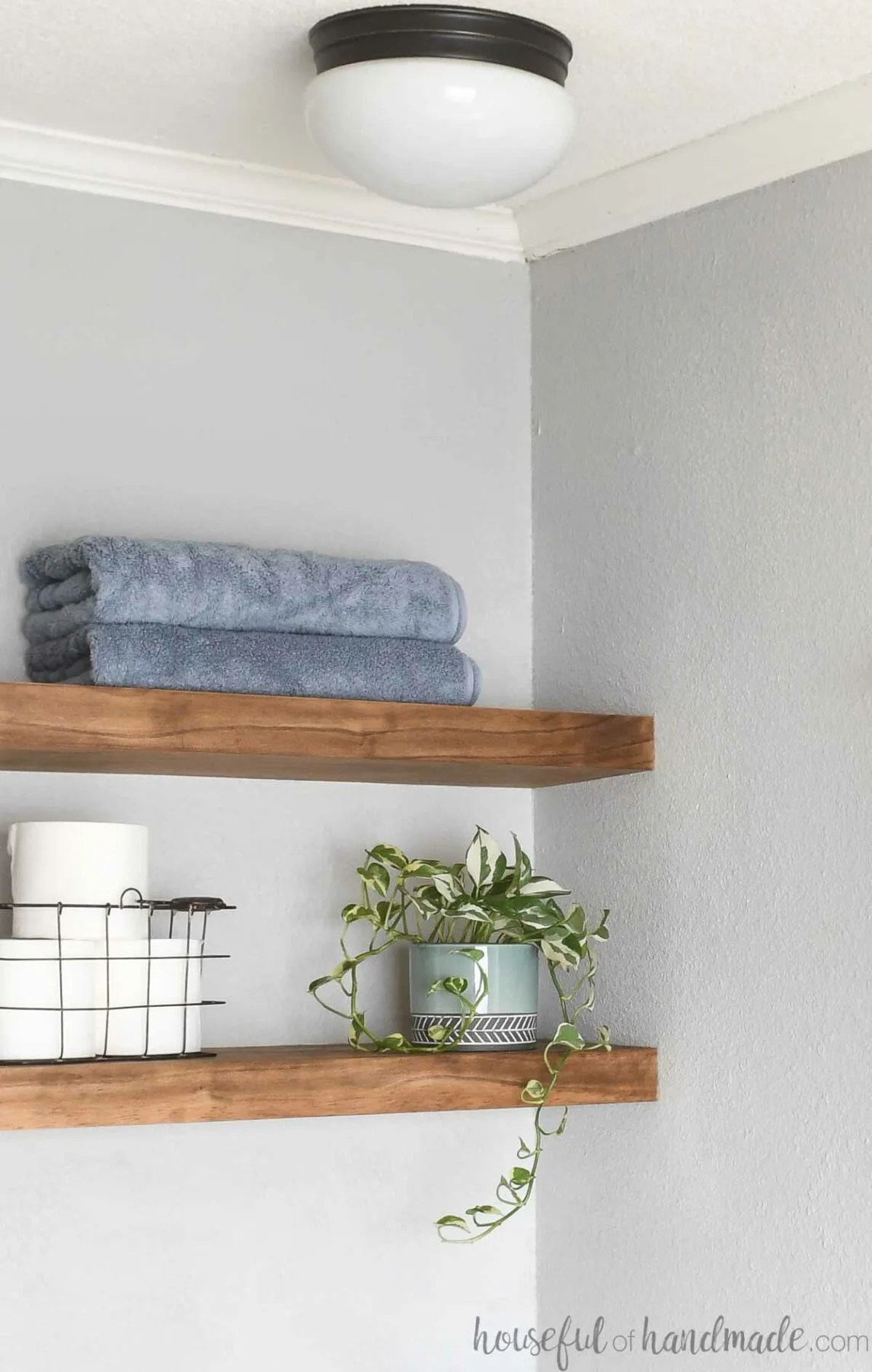 Easy DIY Floating Shelves in a Nook or Alcove Houseful of Handmade