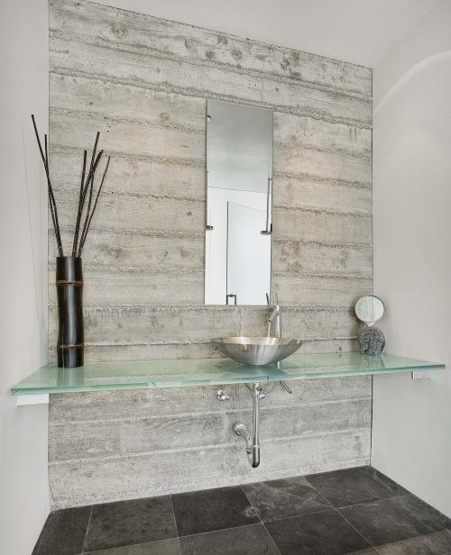 20 Bathrooms With Glass Countertop Designs