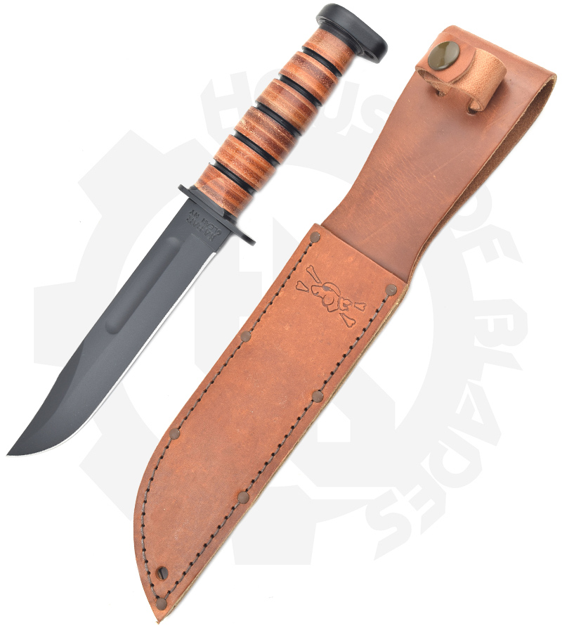 KABAR Dog’s Head Utility Knife 1317 Stacked Leather House of Blades