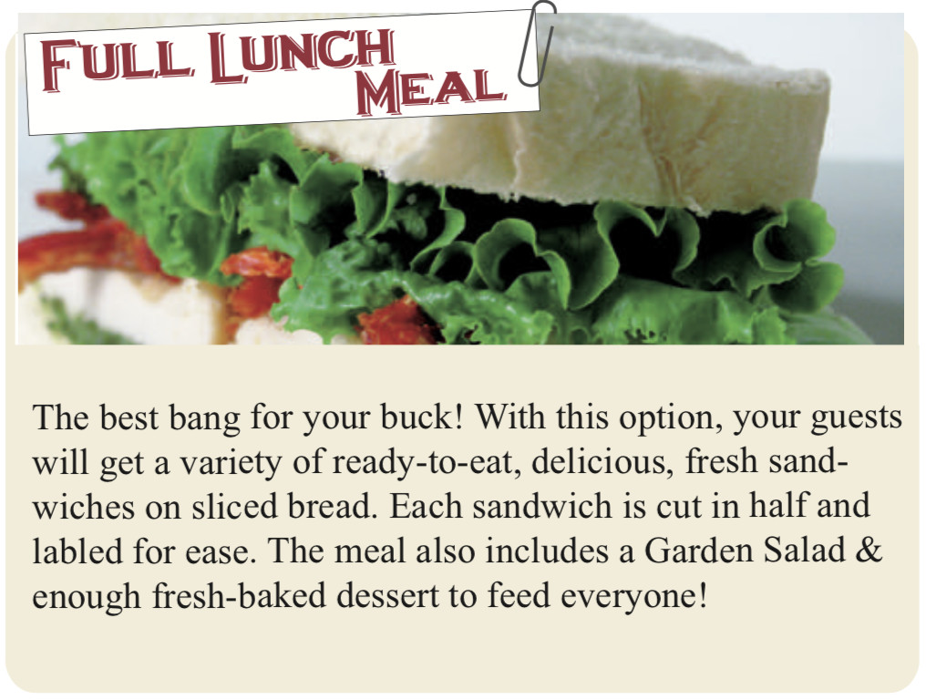 Menu and Order Form House of Bread