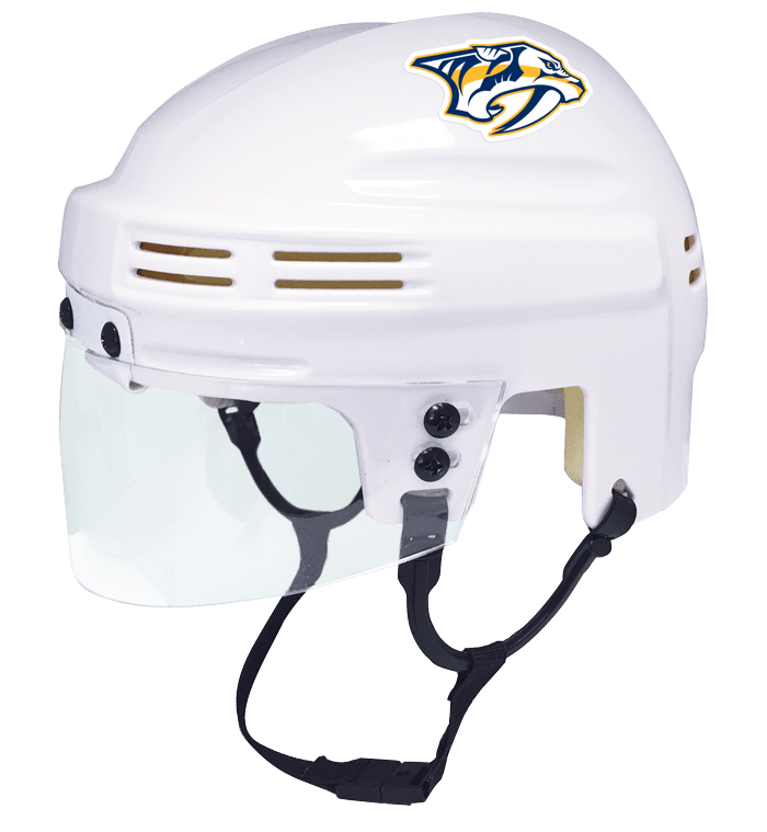 White Mini Helmet with Nashville Predators logo House of Hockey