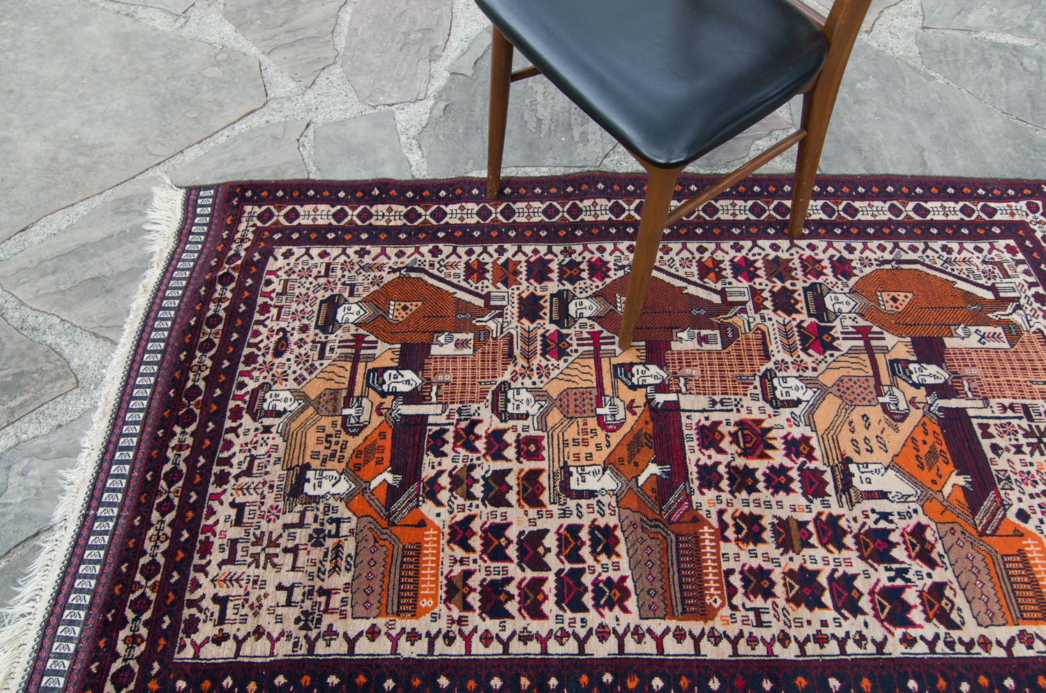 Antique Afghan Rug House of Séance