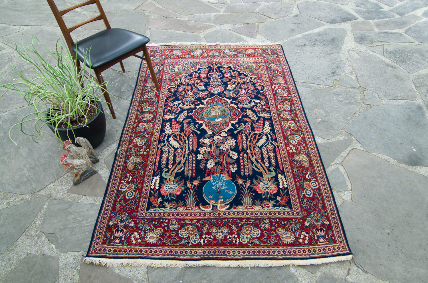 Antique Kashan Persian Rug House of Séance