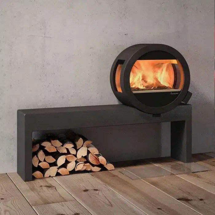 Nordpeis ME Concrete Bench Wood Burning Stove House Of Stoves