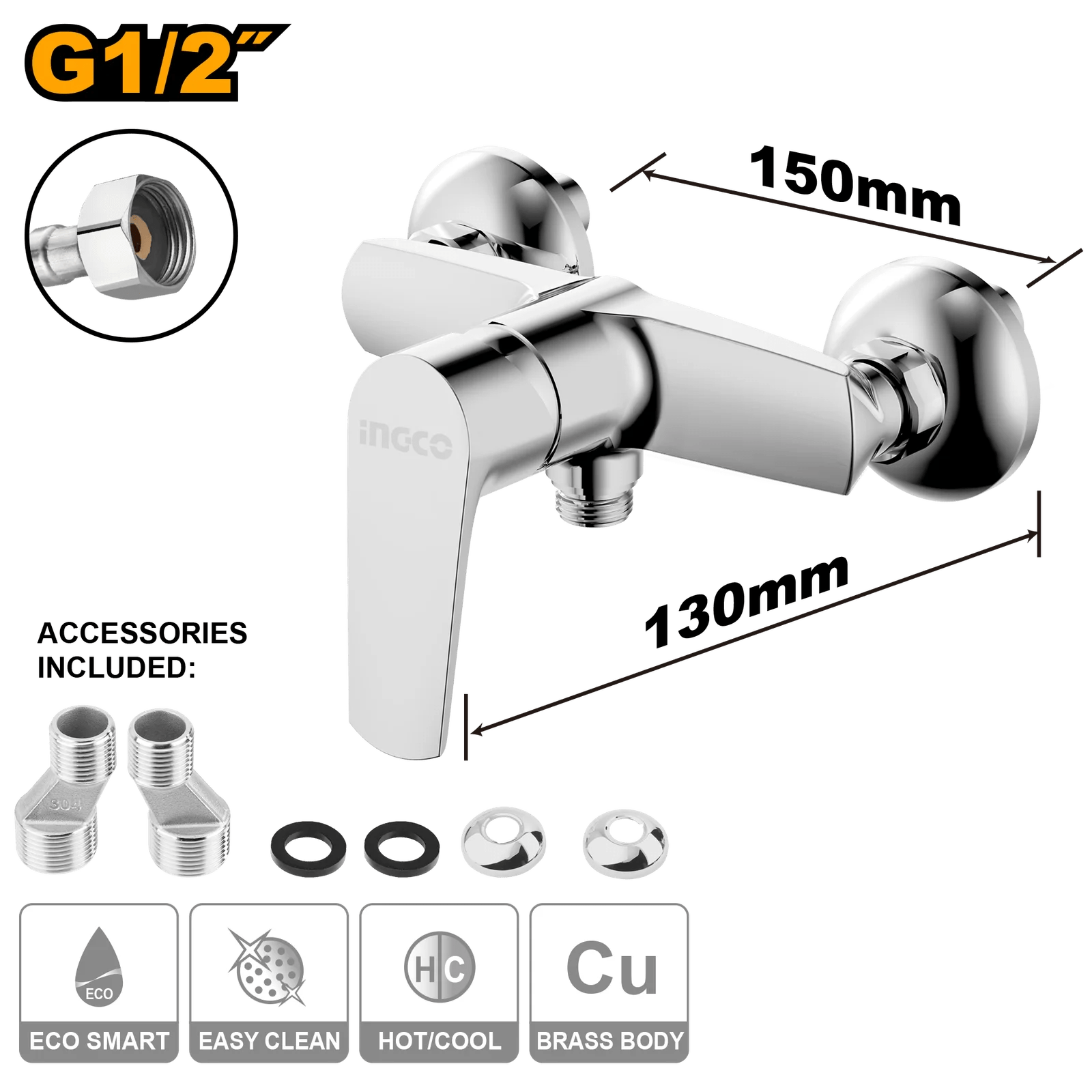 Single Lever Shower Mixer 177*130MM HSLBM41201 House Of Tools