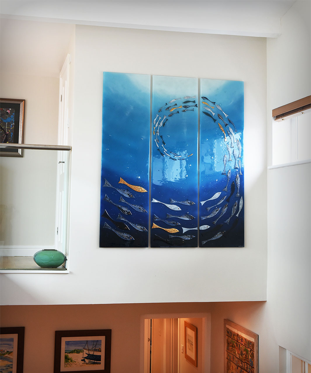 A Rhosneigr Shoal Fused Glass Wall Art by The House of Ugly Fish