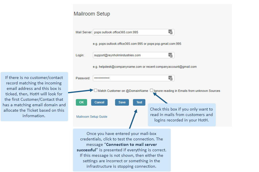 Inbound Email Settings