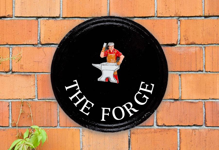 Blacksmith Round House Sign 10" Diameter House Signs