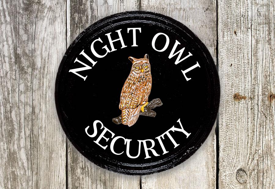 Owl Round House Sign 14" Diameter House Signs