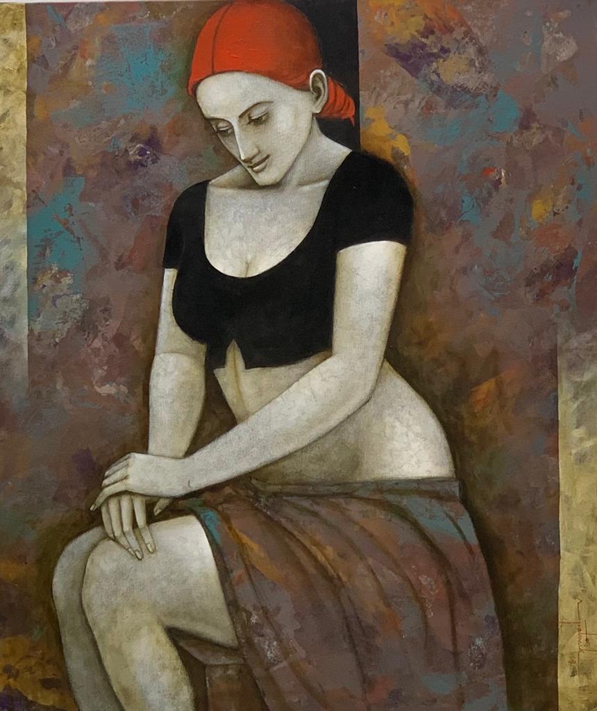 Artist, Asit Kumar Patnaik "A semirealistic figurative painter