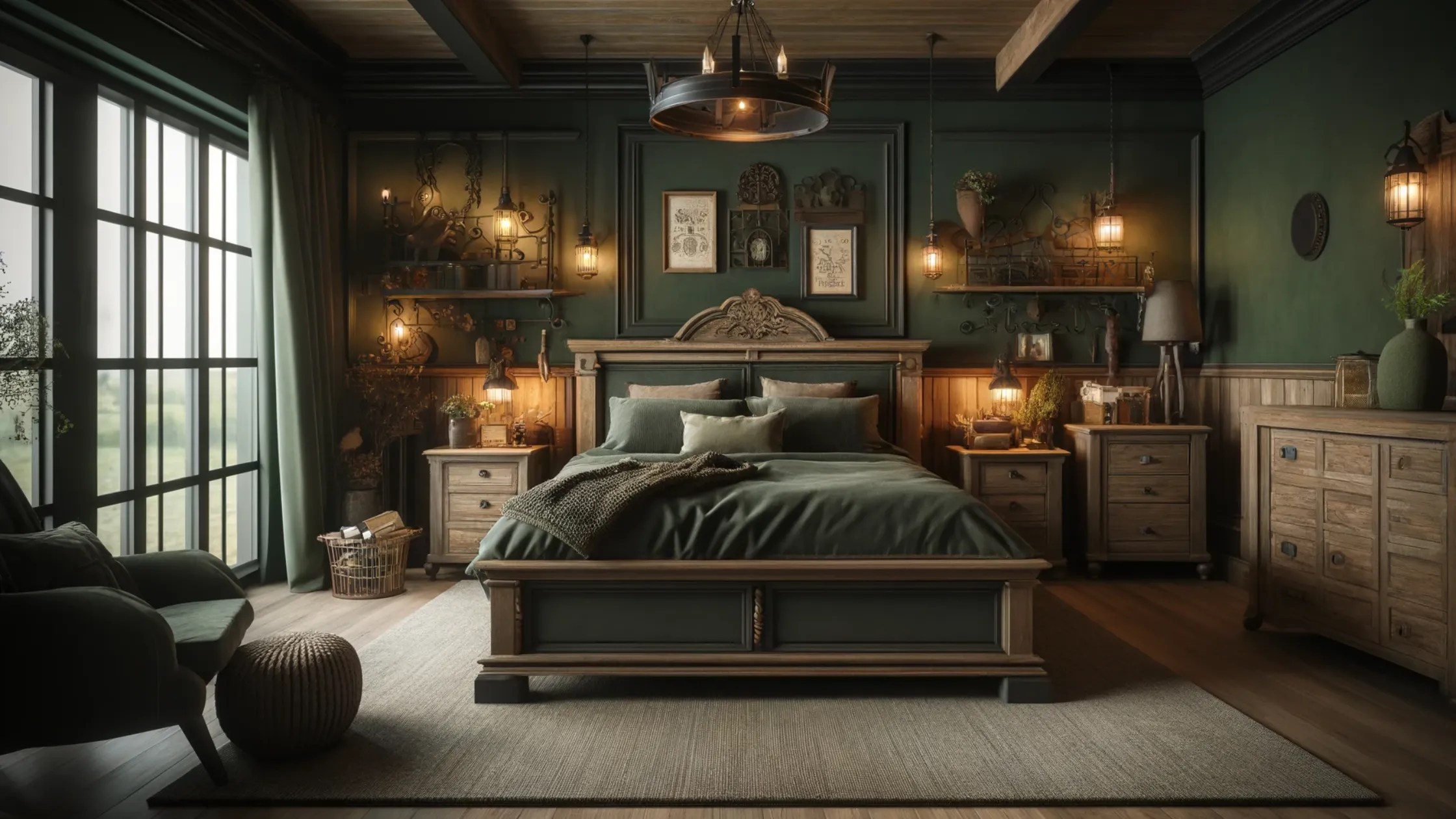 35+ Charming Dark Green Bedroom Ideas