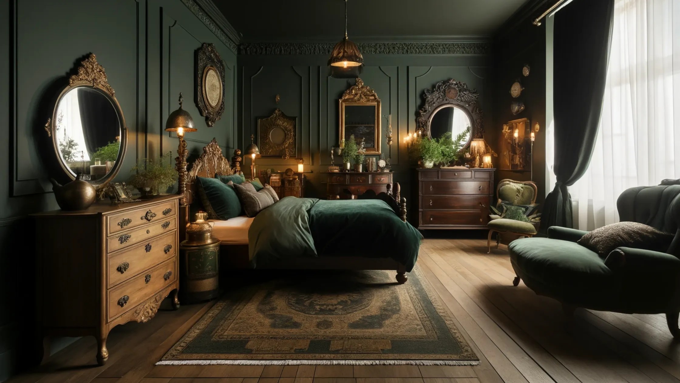 35+ Charming Dark Green Bedroom Ideas