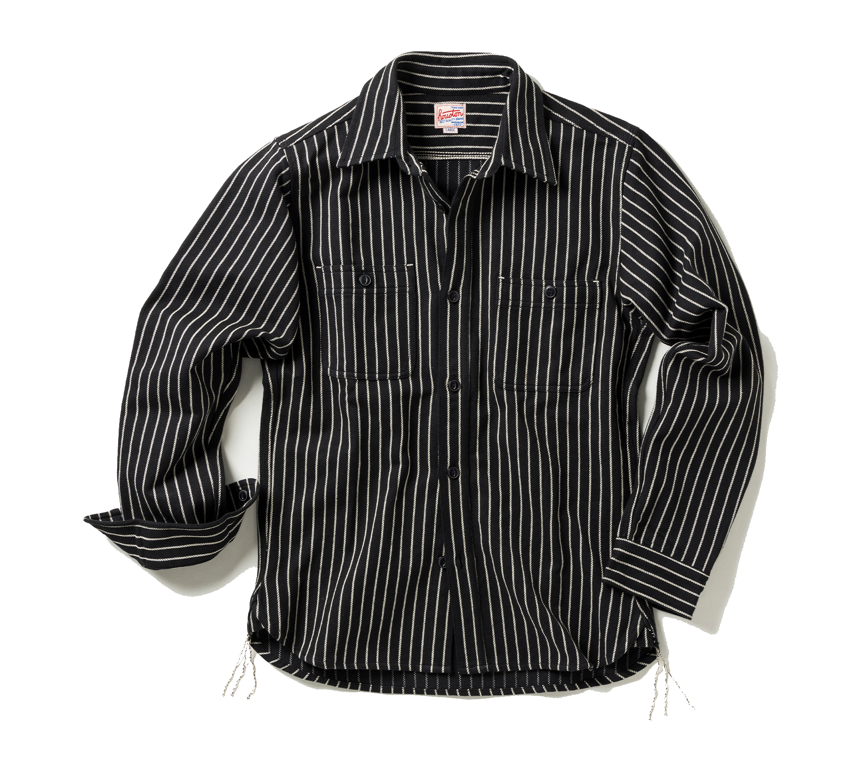 【ギフト】 HOUSTON ヒューストン 40765 STRIPE VIYELLA SHIRT ストライプビエラシャツ 全6色