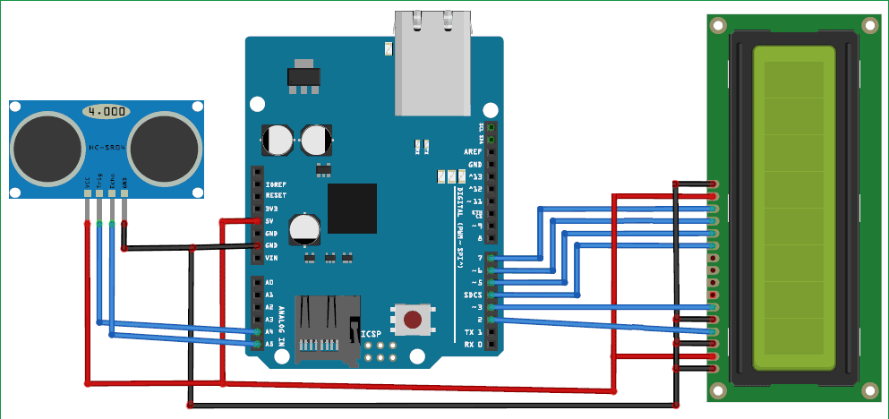 Distance Measurement Using Arduino & HC-SR04 Ultrasonic Sensor