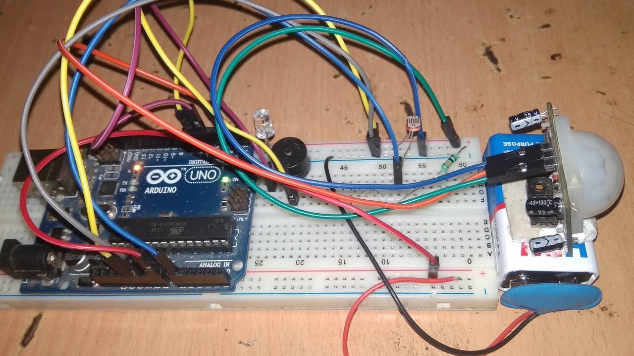 Arduino Home Night Security Alarm Using PIR Sensor