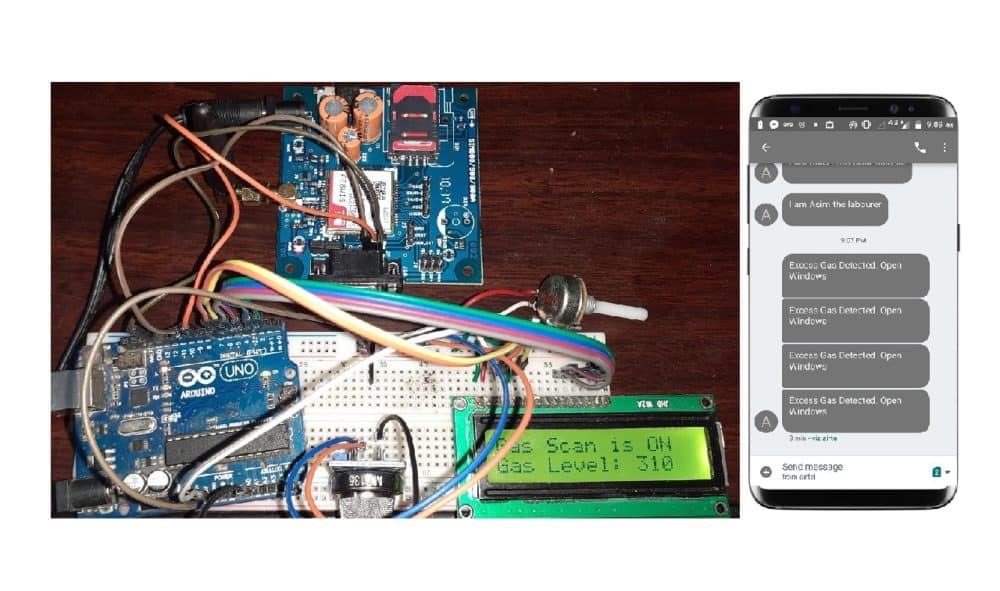 Gas Leakage Detector using GSM & Arduino with SMS Alert
