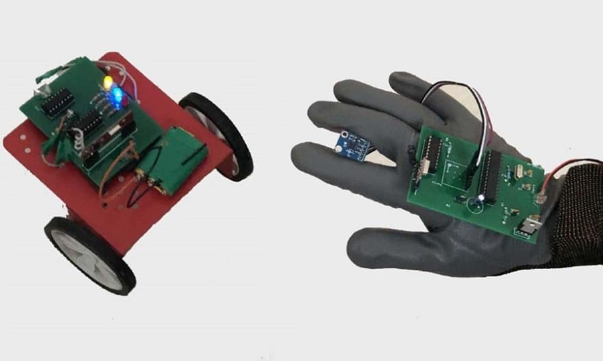Wireless Gesture Controlled Robot Using Accelerometer & Arduino