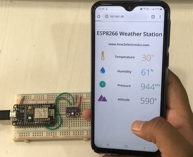 ESP8266 & BME280 Based Weather Station Live Monitoring