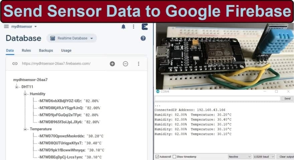 Send RealTime Sensor Data to Google Firebase with ESP8266