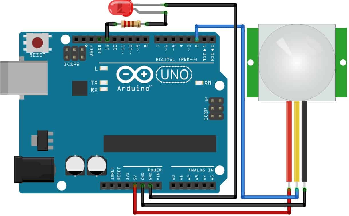 How to interface Panasonic PIR Motion Sensor with Arduino