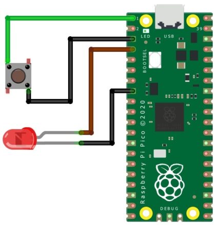 LED Control using Push Button with Raspberry Pi Pico