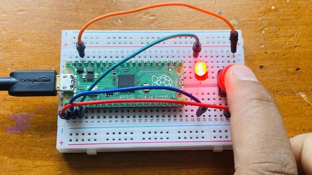 LED Control using Push Button with Raspberry Pi Pico