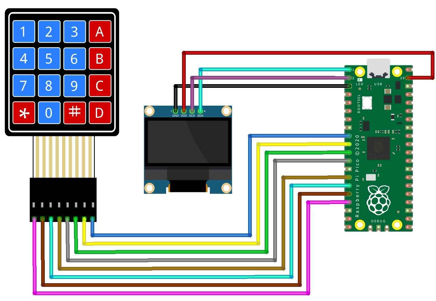 Simple Calculator using Keypad, OLED & Raspberry Pi Pico