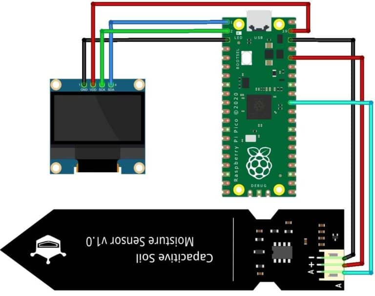 Capacitive Soil Moisture Sensor with Raspberry Pi Pico