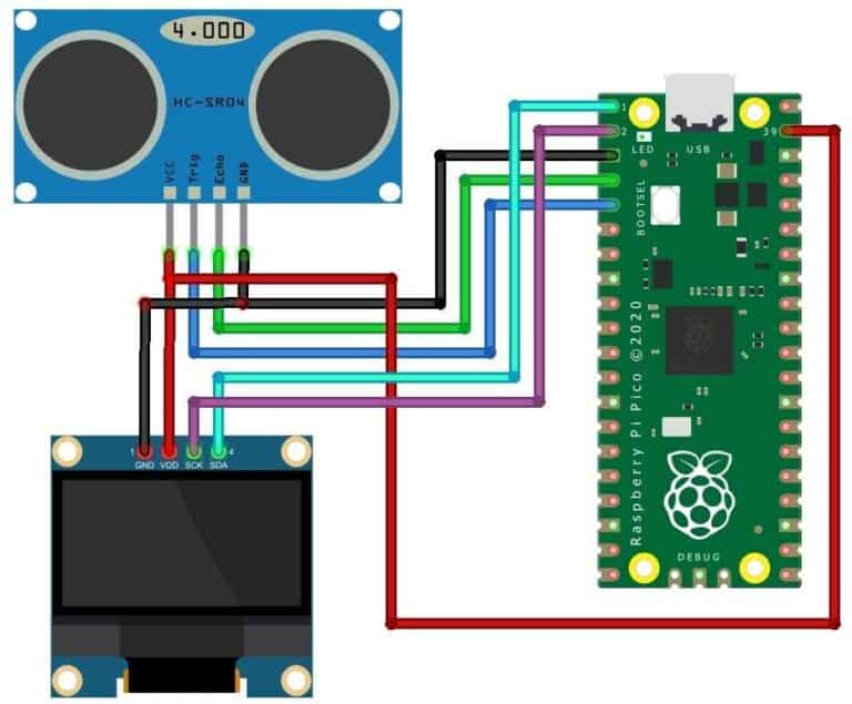 HCSR04 Ultrasonic Distance Sensor with Raspberry Pi Pico